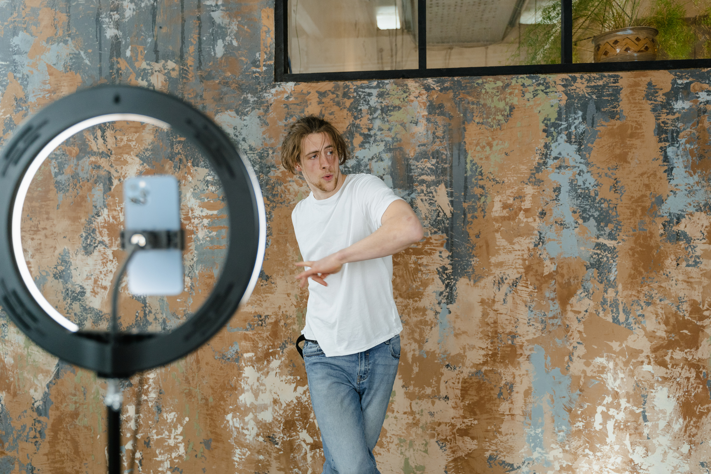 A Man Dancing in Front of the Camera